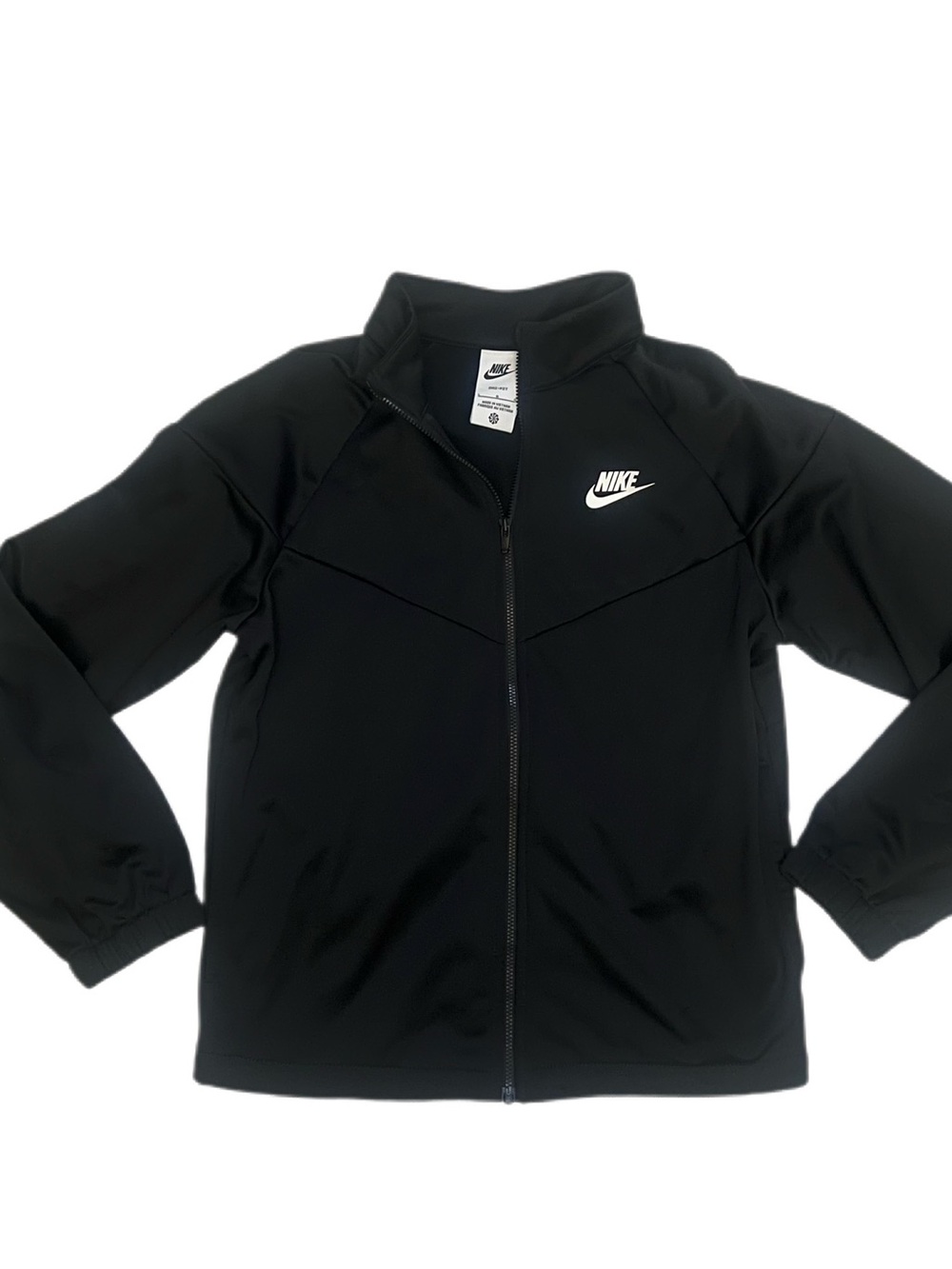 Nike Kids Black Full-Zip Puffer Jacket with Logo